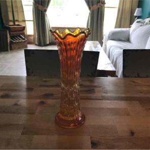 Vintage Orange Carnival Vase