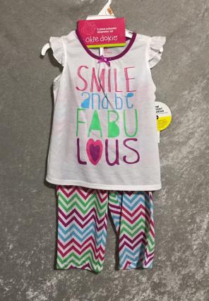 Toddler Girls 3 Piece Pajama Set Size 3T