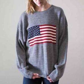 Oversized American Flag Sweater
