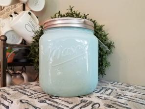 Mason jar canister - Aqua