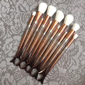 10 Piece Mermaid Makeup Brushes