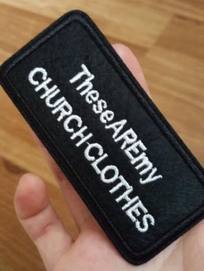 Church clothes biker patch