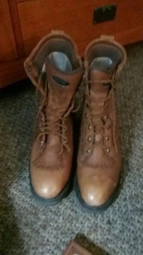 Leather steel toe Wolverine work boots