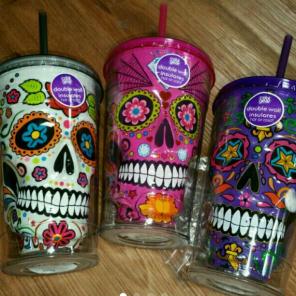 18oz hot/cold Sugar Skull Tumbler