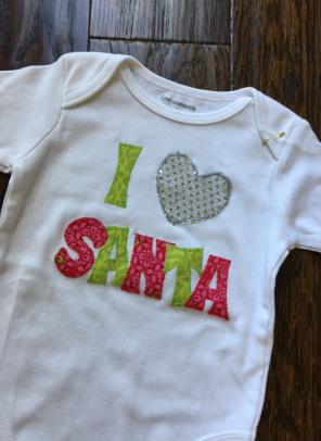 I Love Santa Onesie Size 0-3 Months