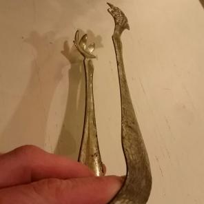Antique ice tongs in silver