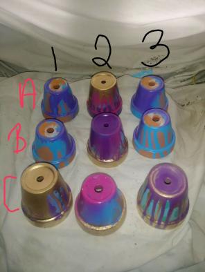 2 inch terracotta pots hand painted