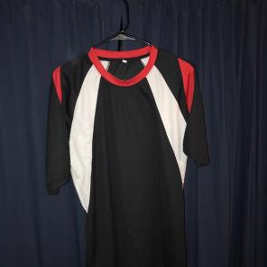 Mens Grey White & Black Athletic Shirt