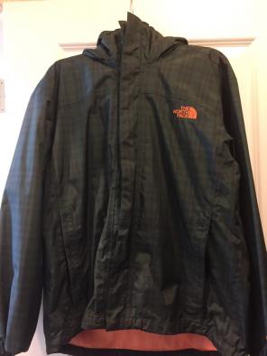 Green And Black North Face Jacket