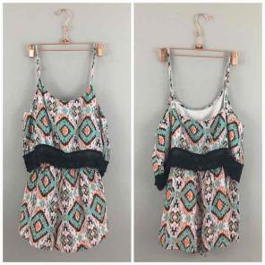 Eye Candy Boho Turquoise Orange Romper