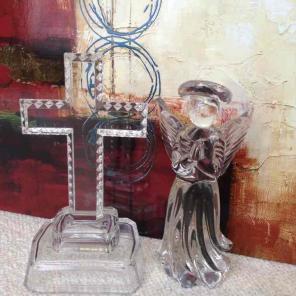 Glass Cross and Angel