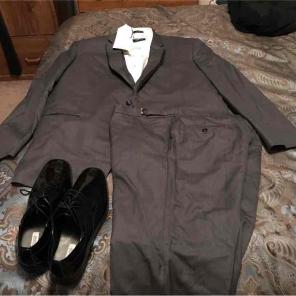Grey tuxedo and shoes