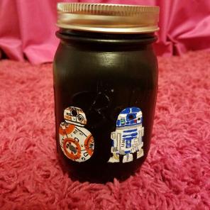 BB-8 and R2-D2 Hand-crafted Jar