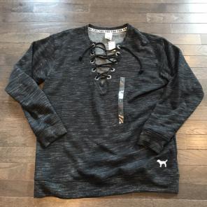 VS PINK Lace Up Pullover