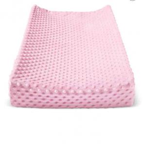Pink plush minky changing pad cover