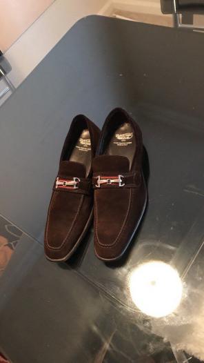 Size 15 Brown Sued Italian Leather Shoes