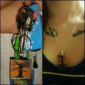 Pendant of painting Love Birds True Love