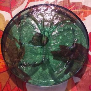 Green engraved butterfly paper weight