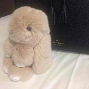 Fluffy Rabbit Purse Charm