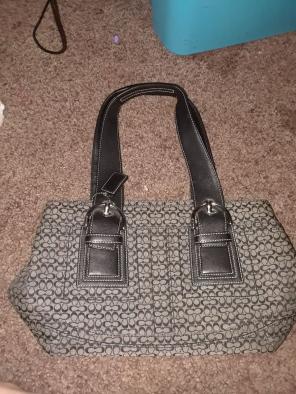 Black & grey coach purse