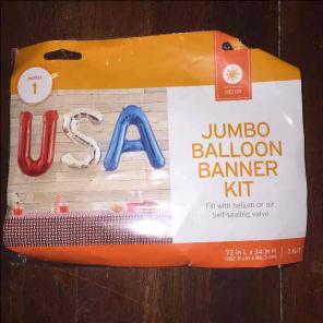 Jumbo USA Balloon Banner Kit
