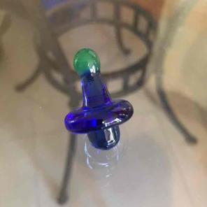 Blue glass carb cap