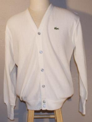 Vintage IZOD Lacoste Cardigan White XL