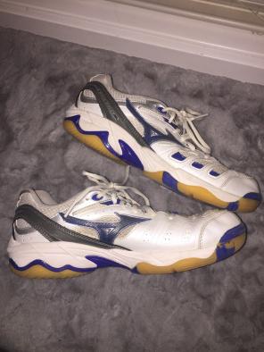Blue & White Mizuno Volleyball Shoes