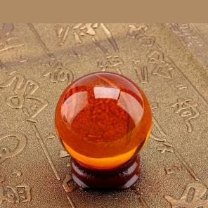Amber crystal ball w stand Bonus stones