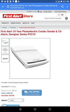First alert designer style smoke alarm