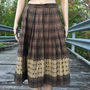 Handmade vintage plaid full skirt