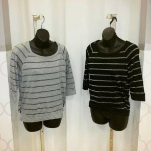 *New Hamsa Black/Silver Crew Neck Top L