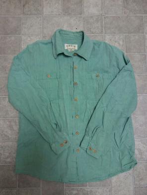 Vintage Organic Green Mint Button Shirt