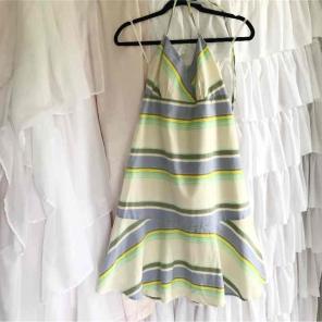 Halter Style Striped Dress Sz Medium