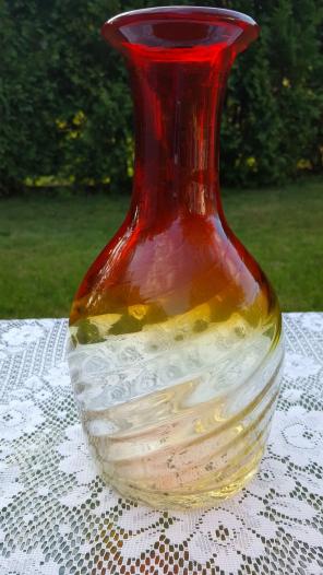 Stunning ombre hand blown vase.
