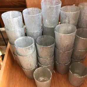 34 Sparkly silver glass votives