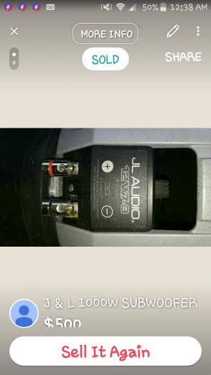 J & L 1000W 12" Subwoofer