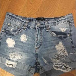 High waisted denim shorts