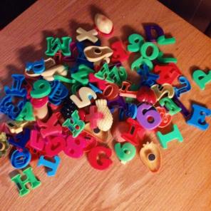 107 Fridge magnets letters numbers fruit