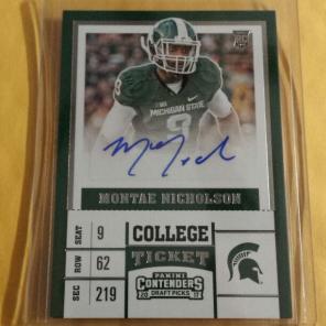 2017 Redskins Montae Nicholson RC auto