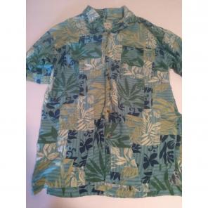 Island Blue Hawaiian Shirt Men Size S