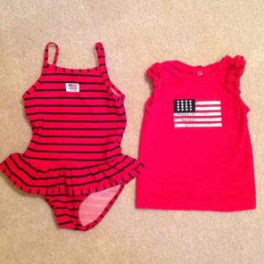 Gap Girls 12-18 M Swin Suit Flag Tee