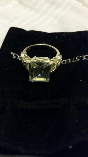 White topaz stones ring size 6