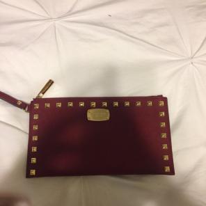 Red Studded Michael Kors Clutch