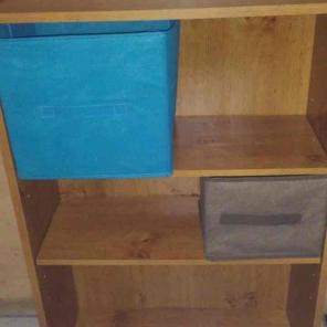 (2) teal Collapsible fabric storage bins