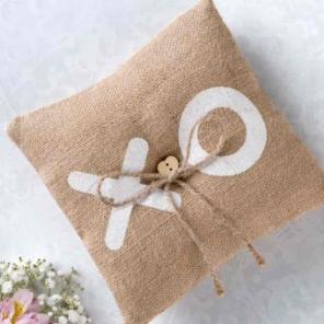 Burlap XO Ring Bearer Pillow