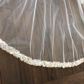 Heavy Beaded Ivory Wedding Veil