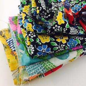 Vintage Fabric Scraps Cotton Lot