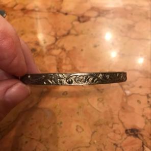 Sterling Bangle With Scroll Designs