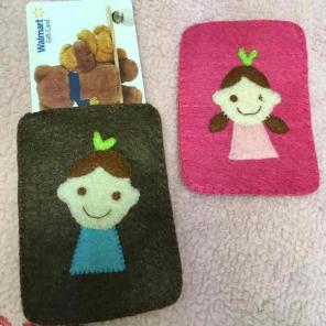 Handmade felt card envelope/case lover